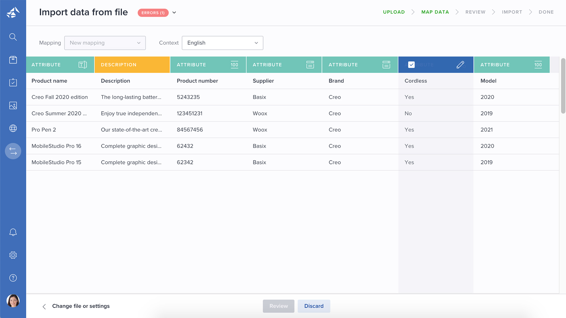 screenshot of Bluestone PIM